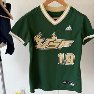 Adidas USF Bulls Women’s Softball Jersey #19 Green Size M Fastpitch NCAA BNWT